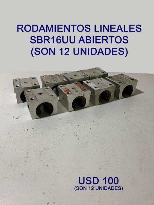 Rodamientos Lineales SBR16 x 12unidades